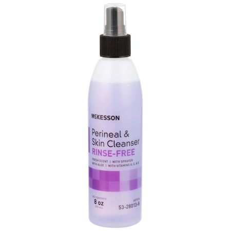 Mckesson Rinse-Free Perineal Wash, Liquid, Fresh Scent, 8 Oz Pump Bottle, 48PK 53-28013-8